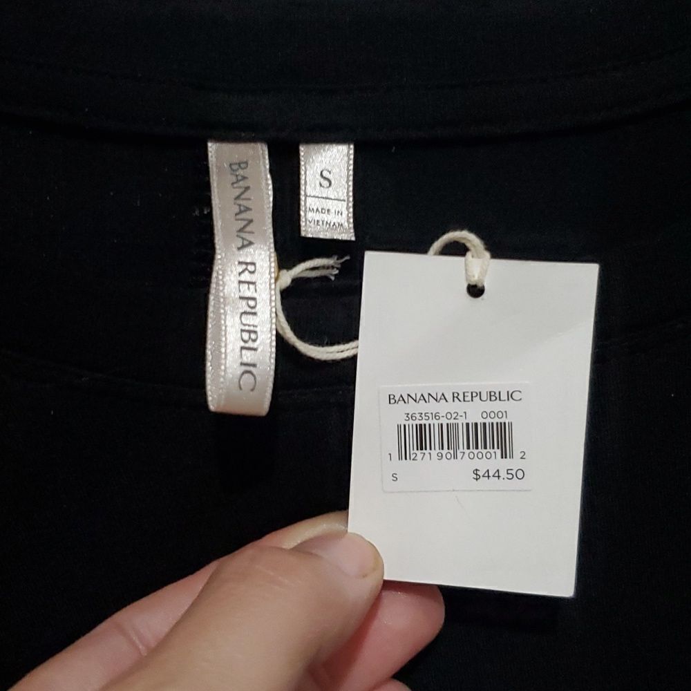 Banana Republic The Signature Tee Collection Long Sleeve Tunic in Black Size S - Picture 12 of 13